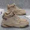 Nuevas zapatillas de caña alta transpirables para hombre de otoño, modernas y versátiles, con suelas gruesas, adecuadas para uso casual, correr y como zapatillas de papá