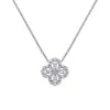 Colar de Trevo de Quatro Folhas da Sorte para Mulheres, Cheio de Diamantes, Luxo Acessível, High-End, de Nicho, Elegante e Exquisito, Joia Versátil de Corrente para Clavícula de Menina