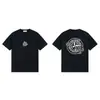 Camiseta Casual de Manga Curta com Estampa, Marca Tendência de Comércio Exterior Transfronteiriço Stone Four-Way Island, Camiseta Básica Solta com Gola Redonda para Casais, Homens e Mulheres