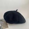 Boina Mismo Estilo de Zhao Rusi para Mujer Otoño e Invierno Lana Tejida Circunferencia de Cabeza Grande Boina Gorra de Pintor Estilo Coreano Que Muestra la Cara Sombrero Pequeño