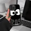 Estilo Celebridad de Internet Lindo Ojos Grandes Bola de Carbón Funda para iPhone 18P con Patrón Peculiar Cubierta Protectora de TPU Anti-Caídas