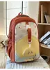 Mochila Nueva Estilo Japonés Ins de Alto Valor Estético, Colores Frescos y Dulces Bloqueados por Color para Estudiantes de Secundaria y Preparatoria, Mochila Ligera de Viaje