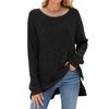 Amazon Europa e Estados Unidos comércio exterior transfronteiriço 2024 outono e inverno gola redonda manga comprida lixamento de pit split t-shirt jaqueta feminina em estoque
