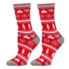 26 Calcetines Navideños Transfronterizos Nuevos de Papá Noel Sorpresa Festiva en Stock, Calcetines Divertidos de Media Caña de Moda al por Mayor de Fabricantes