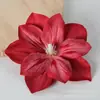 Cabezas de Flores de Clemátide Artificiales Serie Roja Materiales DIY para Decoraciones de Boda, Ramilletes de Flores para el Pecho, Decoraciones de Flores para Pasadores de Pelo