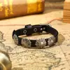 Pulsera de Muñeca de Cuero de Vaca para Hombre Estilo Retro Pulsera Versátil de Cuero Genuino Brazalete Pulsera Joyería Pulsera de Cuero