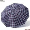 Venda Quente Guarda-chuva Grande Xadrez com 12 Varetas Guarda-chuva Grande com 12 Varetas Estrutura Espessa Criptografada Guarda-chuva Masculino Prático Guarda-chuva Ampliado Atacado