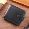 Cartera Horizontal para Hombre de Cuero PU con Portatarjetas Portatarjetas de Crédito Transfronteriza Gran Capacidad Múltiples Ranuras para Tarjetas Bolsillo para Monedas con Cremallera Vintage