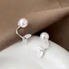 Brincos Simples e Doces para o Dia a Dia em Estilo Coreano com Brilho Único, Design de Cauda de Peixe com Gotejamento de Óleo de Pérola, Personalidade de Nicho, Brincos de Alta Qualidade para Mulheres