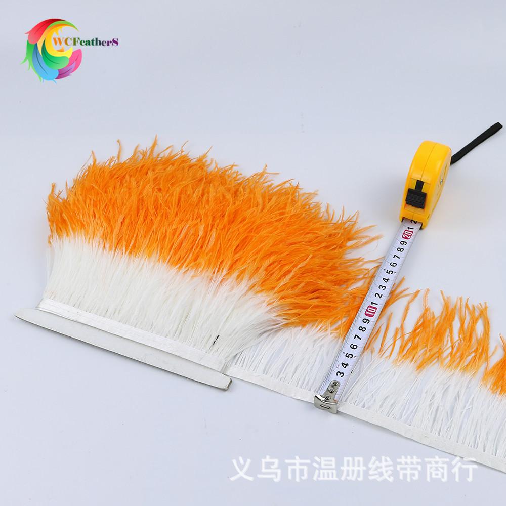 7 white and orange ostrich tri