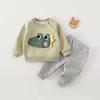 Conjunto de Ropa para Casa con Forro Polar para Bebé, Conjunto Dividido de Sudadera Espesa para Otoño e Invierno, Ropa de Salida para Niños, Ropa para Bebé