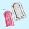 Mold de silicone para porta de villa clássica, portão de castelo, fondant líquido, decoração de bolo de chocolate DIY, forma de assar