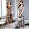 Novo Vestido Francês Retro de Verão 2026, Estampa Floral Emagrecedora, Semelhante à Seda de Gelo, Vestido Longo de Praia com Barra Ampla