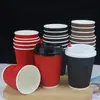 Vaso de Papel Desechable Engrosado 12/16 oz Café Té de Leche Bebida Caliente Antiescaldaduras Vaso de Papel Corrugado Forma de S con Logo Personalizable