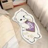 Alfombra Imitación Cachemira Gato de Dibujos Animados Alfombra de Piso para Dormitorio Estilo Hogar Alfombra de Cama Manta de Felpa Antideslizante