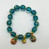 Pulsera de Vidrio Luminoso Estilo Templo + Vidrio Blanco Cerámico 1.0 Círculo Único Pulsera de Dos Tonos para Pareja de Vidrio de Alta Gama
