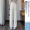 Calça de Veludo Cotelê Wide Leg para Mulheres, Estilo Fino para Primavera e Outono, Novo Modelo 2025, Caimento Fluido, Emagrecimento, Solta de Cintura Alta, Corte Reto Estreito, Calça Banana