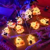 Cadenas de Luces de Halloween Transfronterizas, Cadenas de Luces LED de Calabaza, Cadenas de Luces Pequeñas de Colores de Fantasma y Murciélago, Luces de Ambiente, Luces Decorativas