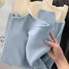 Gola alta pequena, blusa de manga comprida de malha macia e confortável para mulheres, suéter de inverno, look de outono, top simples estilo coreano, peça íntima