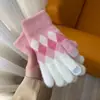 Luvas Espessas Versáteis Fofas para Estudantes, Simples, Compatíveis com Tela de Toque, Cinco Dedos, Pelúcia, Xadrez, Luvas de Inverno para Ciclismo para Mulheres