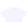Camiseta Feminina Curta de Gola Redonda Solta Estilo Europeu e Americano, Cropped, Camiseta Básica Casual de Verão Cor Sólida com Mangas Curtas