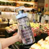 Taza de Agua Deportiva Transfronteriza de Gran Capacidad 2000 ml para Deportes al Aire Libre, Fitness Femenino, Taza Espacial de Plástico, Bolso