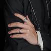 Anillo de Diseño Nicho Estilo Simple Frío Textura Oscura Estéreo Femenino Ins Estilo Frío Pareja Personalizado Anillo para Dedo Índice