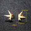 Europa y Estados Unidos transfronterizo estilo INS oro de 18 quilates chapado acero inoxidable diseño nicho pájaro paloma ganso salvaje aretes