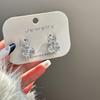 Exquisitos aretes de conejo de circonita Aretes de diseño nicho de lujo ligero para mujer con sentido de alta gama 2023 nuevos accesorios de moda
