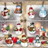 Decoraciones de Muñeco de Nieve de Madera Navideño de Nuevo Producto Transfronterizo Decoraciones de Letrero Colgante de Muñeco de Nieve de Madera Navideño