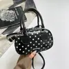 Bolsa Casual Estilo Coreano Cor Sólida 2026 Nova Tendência Moda Bolinhas Boston Ombro Único Transversal Bolsa de Mão Bolsa Feminina