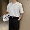 Camiseta sencilla de verano para hombre, de manga corta, con cuello redondo, hombros al descubierto y diseño de cremallera metálica de Han Feng Design Sense Niche.