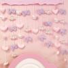 Coração de menina rosa ktm cabelo cacheado melodia ins fofo desenho animado cortina decorativa cortina de porta fofa cortina decorativa para pendurar