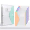 Carpeta Transparente de Colores con Diseño Perforado, Bolsa de Hojas Sueltas para Almacenamiento de Exámenes Estudiantiles, Bolsa para Archivo de Documentos de Oficina