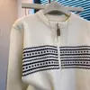 Nuevo Suéter de Punto para Mujer Tallas Grandes Otoño/Invierno 2026, Corte Ajustado, Cremallera, Rayas, Holgado, Versátil para el Trabajo