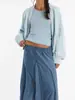 Jaqueta Cardigan Jeans Azul Claro Europeia e Americana Blusa de Tricô Casual Solta de Manga Longa Roupas Femininas Transfronteiriças da Amazon