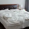 Juego de ropa de cama de cuatro piezas 100% algodón estilo japonés, estilo nórdico japonés, sábana blanca e funda de edredón ins, adecuado para primavera, otoño y verano