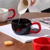 Taza Cerámica Linda de Puntos Taza de Café para el Hogar Taza Creativa de Dibujos Animados para Pareja Taza de Agua Taza de Desayuno Cerámica