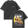 Camiseta Vintage Lavada com Estampa Facial do Rapper Central Cee para Homens e Mulheres Moda Hip-Hop Camiseta de Música Pop
