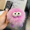 Llavero Colgante para Coche Bola de Carbón Pequeña de Piel de Zorro Ins Pelota de Felpa Decoración para Mochila Bolso Regalo Ins Estilo de Moda
