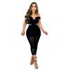 S10632 Conjunto de Duas Peças S10632 Europeu e Americano Slim e Sexy com Trama em Malha Costurada Cobrindo o Quadril Transparente Elástico Uma Alça