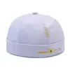 Sombrero de verano para hombre sombrero de melón de cuero sombrero principal de piso sombrero coreano de calle hipster hip hop sombrero sin ala yuppie moda sombrero de piso