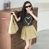 Conjunto de Verano de Manga Corta para Niñas 2026 Nuevo Estilo Falda Media para Niñas Falda de Verano Única y Hermosa Conjunto para Niñas Mayores