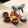 Ferva a água diretamente no bule de flor, vidro resistente ao calor, xícara de chá para casa e restaurante, conjunto de chá, filtro de aço inoxidável, infusor de chá de grande capacidade