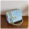Bolsa de Corrente com Padrão Xadrez de Diamante Estilo Pequeno Fragrância Transfronteiriça Nova Feminina Versátil de Alta Qualidade Pequena Quadrada Moda Bolsa de Ombro Único Transversal Tendência