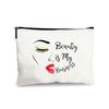 Estuche para lápices con cremallera al por mayor del fabricante Amazon Aliexpress Ebay con logo impreso de algodón y poliéster, bolsa de cosméticos para mujer por sublimación