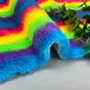 Mancha 800g 15 pelo alto pelo de conejo tira arcoíris tira de color degradado estampado de pelo de conejo zapatos y sombreros rayados bolsas de juguete