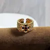 Anel de Flor de Esmalte Colorido Versátil Exquisito Retro Moda Luz de Luxo de Alto Padrão Nicho Vintage para Mulheres