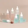 Frascos conta-gotas de vidro fosco de alta qualidade 20/30/40/50/60/80/100ml frascos conta-gotas para essência, personalizáveis