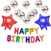 Superventas Transfronterizo Set de Letras de Papel de Aluminio 'Feliz Cumpleaños' de 16 pulgadas Paquete de Globos con Confeti de Lentejuelas de 12 pulgadas Decoración para Fiesta
